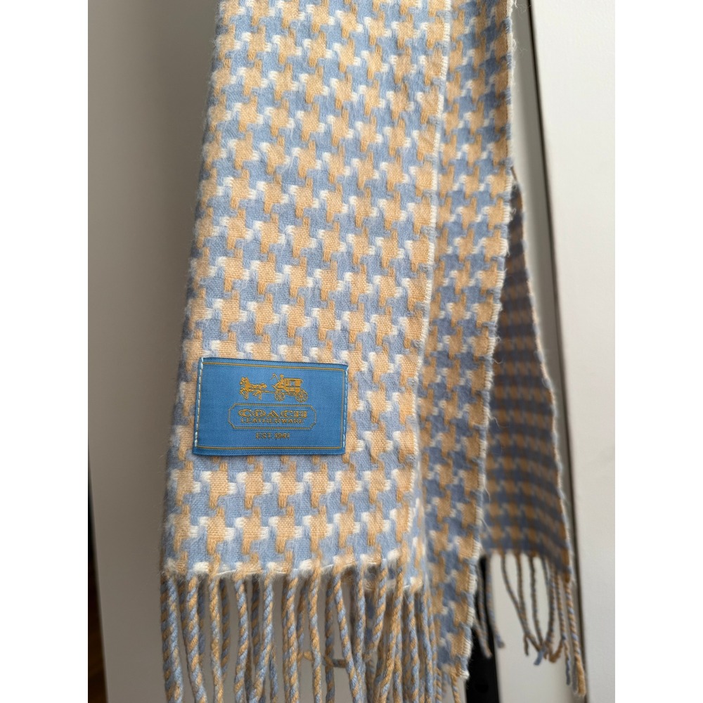 Coach Unisex Blue and Yellow Scarf
